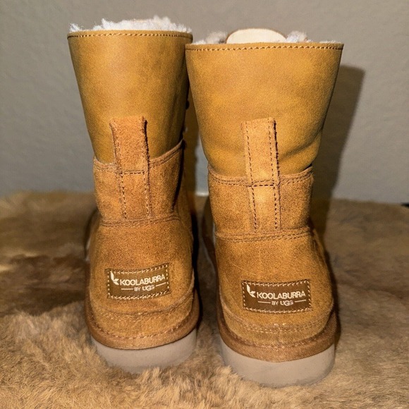 Koolaburra by UGG Advay Women's Winter Boots 8 Chestnut Brown Lace Up Faux-Fur - Picture 3 of 7
